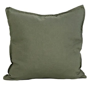 Washed linen putetrekk 50 x 50 cm - Khaki (grønn) - Tell Me More