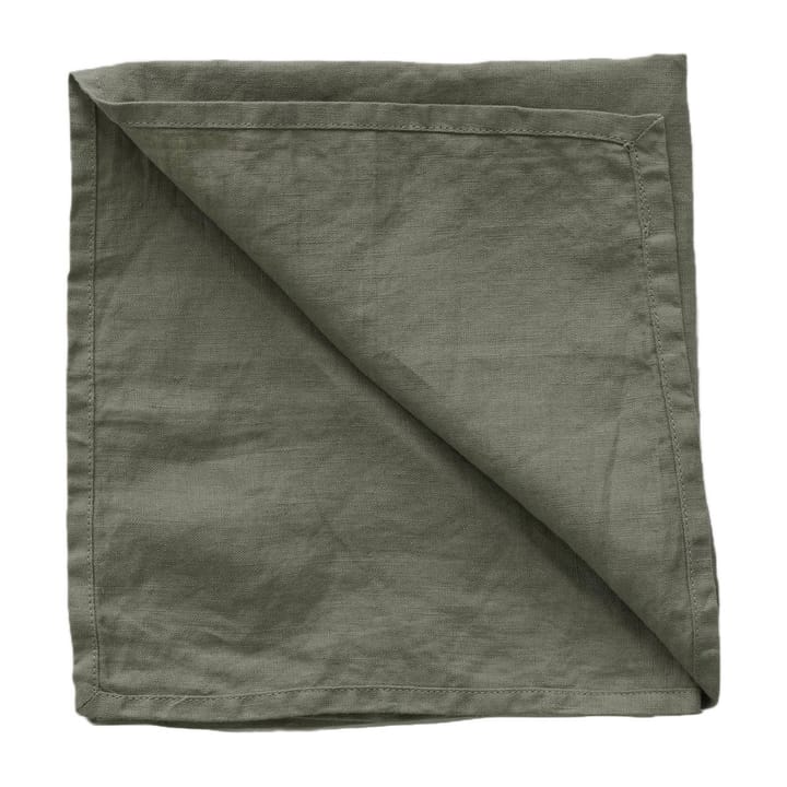 Washed linen stoffserviett 45 x 45 cm - Khaki (grønn) - Tell Me More