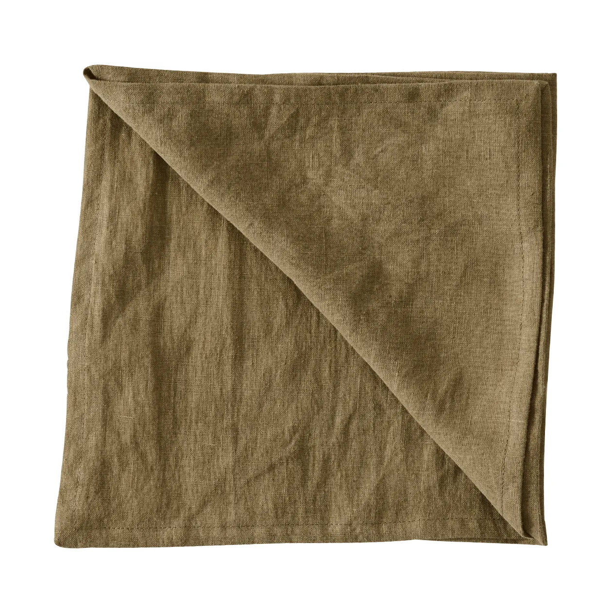 Washed linen stoffserviett 45 x 45 cm, Mørk olivengrønn Tell Me More