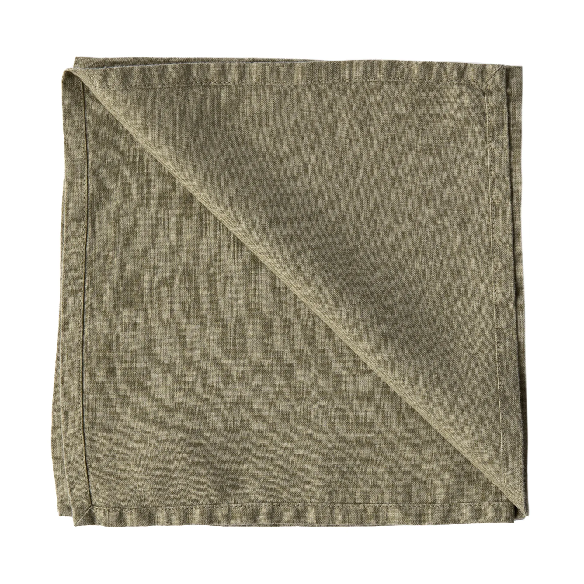 Washed linen stoffserviett 45 x 45 cm, Olive Tell Me More