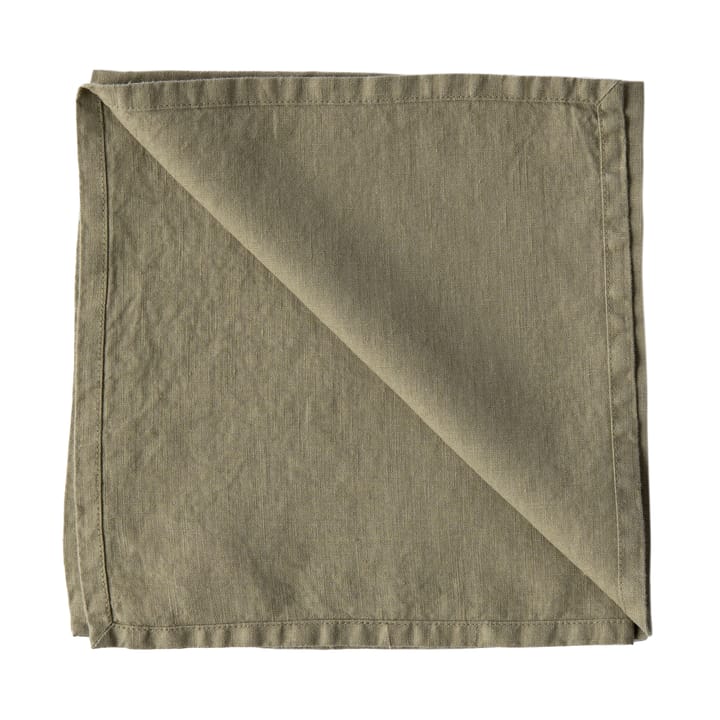Washed linen stoffserviett 45 x 45 cm - Olive - Tell Me More