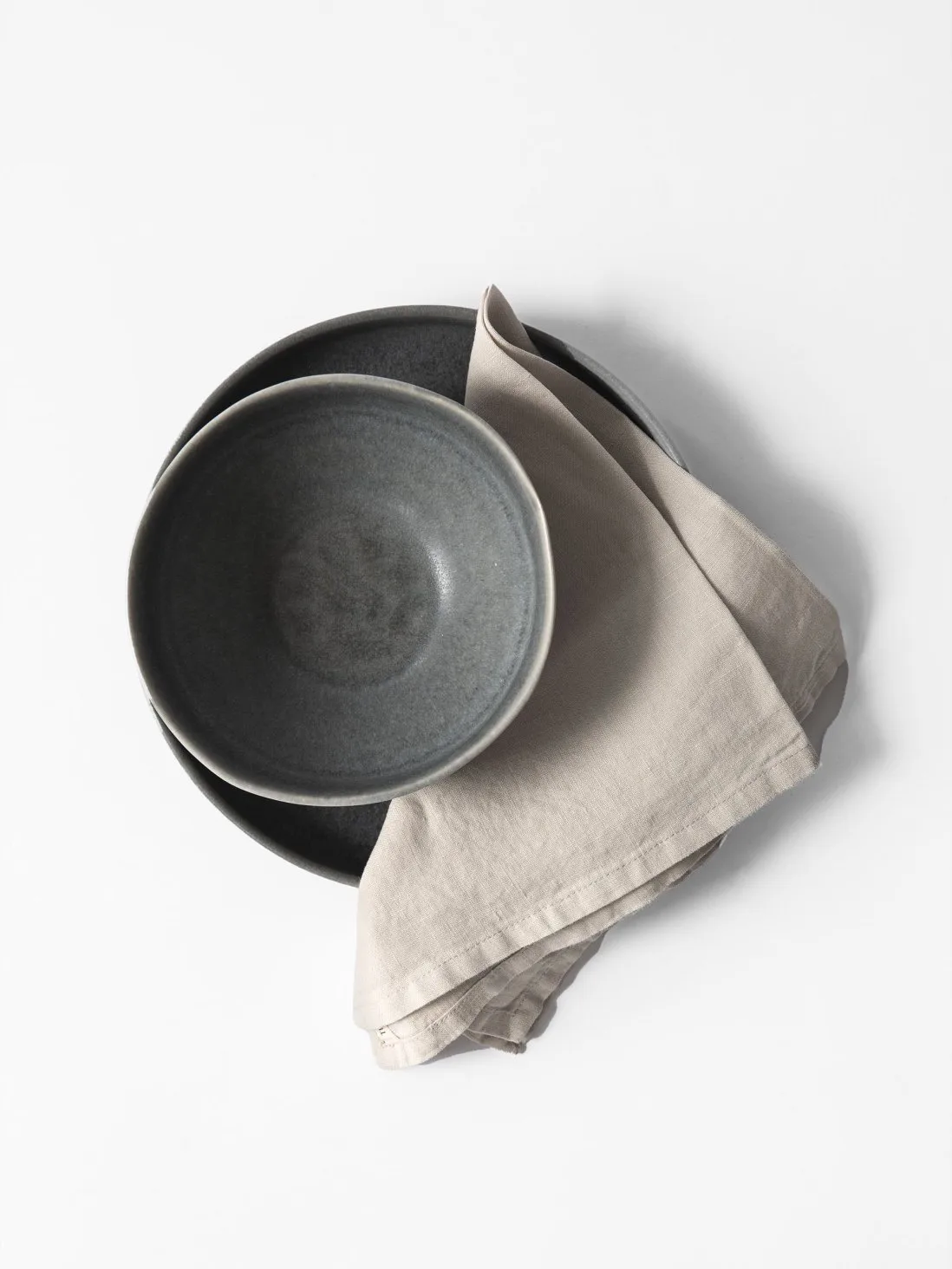 Washed linen stoffserviett 45 x 45 cm, Warm grey Tell Me More