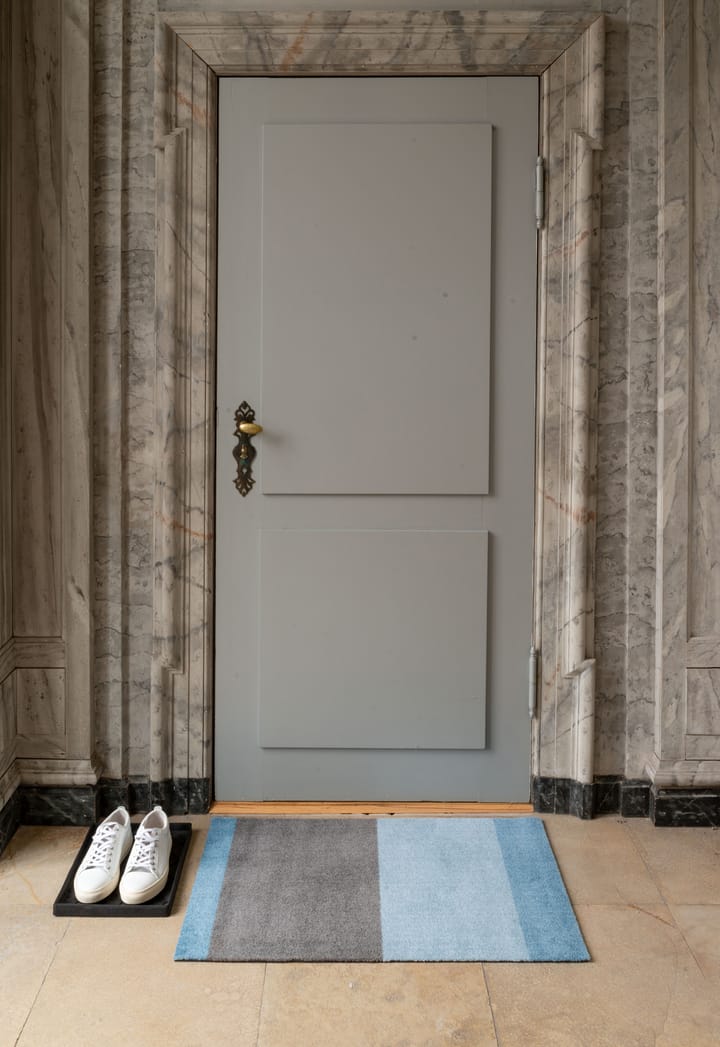 Stripes by tica, horisontal, dørmatte, Blue-steel grey, 60 x 90 cm tica copenhagen