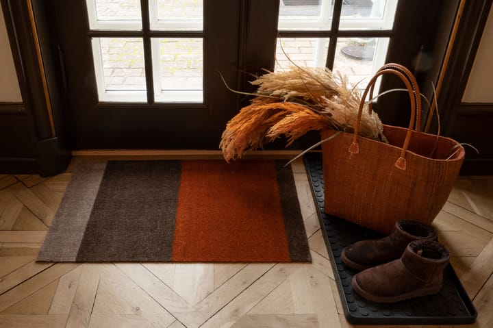 Stripes by tica, horisontal, dørmatte, Brown-terrakotta, 60 x 90 cm tica copenhagen