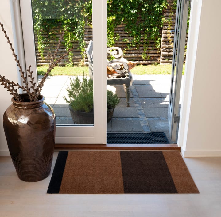 Stripes by tica, horisontal, dørmatte, Cognac-dark brown-black, 60x90 cm tica copenhagen