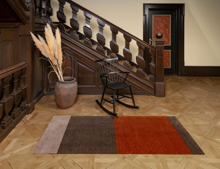 Stripes by tica, horisontal, entréteppe, Brown-terrakotta, 90 x 200 cm tica copenhagen