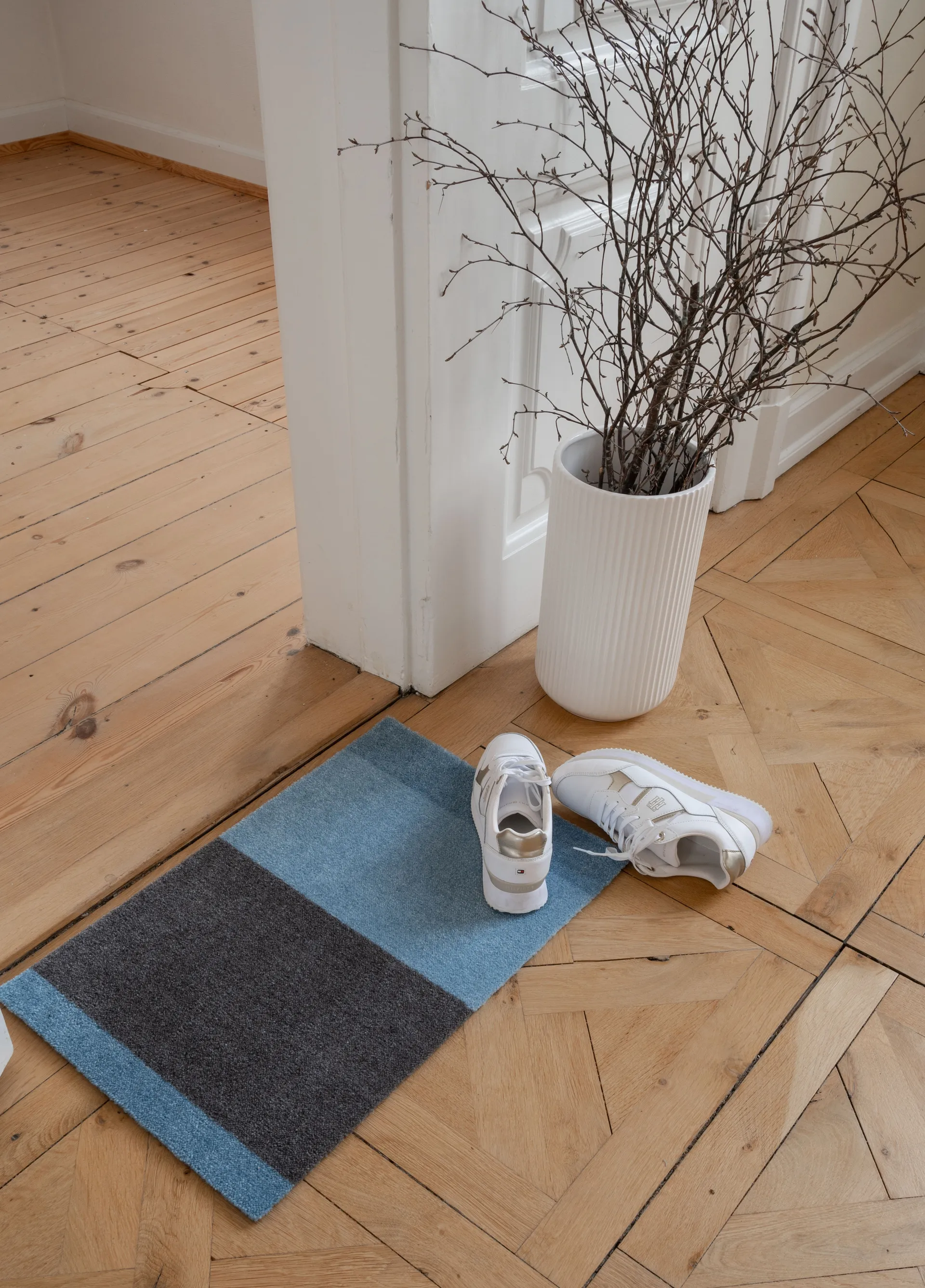 Stripes dørmatte horisontal, Blue-steel grey, 40 x 60 cm tica copenhagen