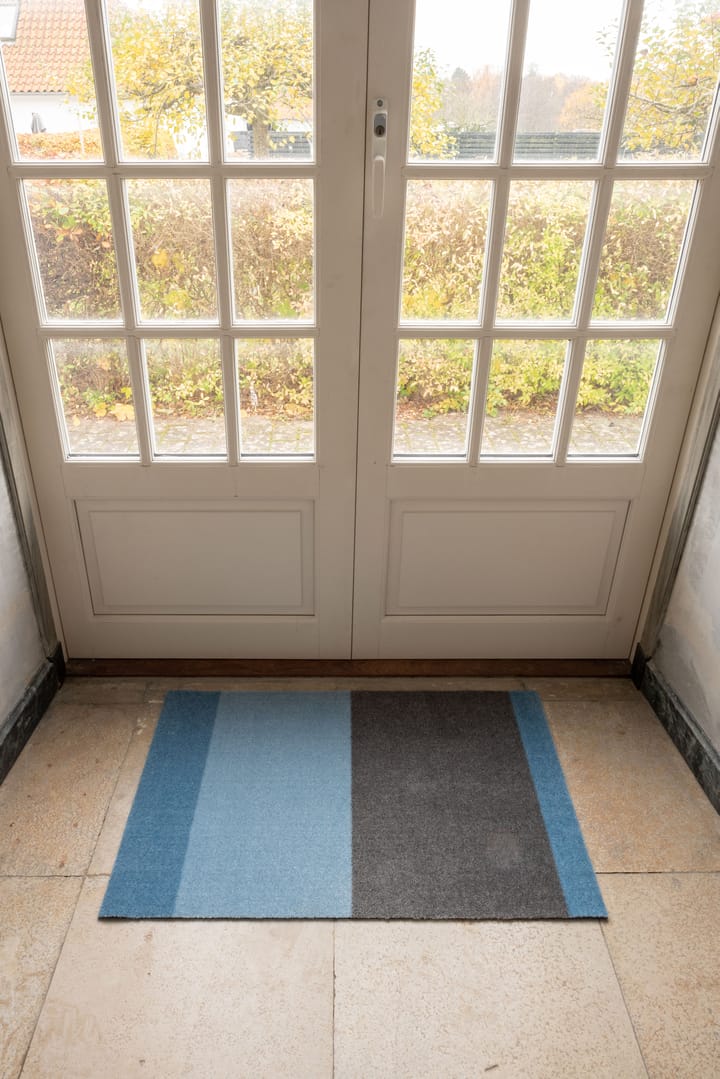 Stripes dørmatte horisontal, Blue-steel grey, 60 x 90 cm tica copenhagen