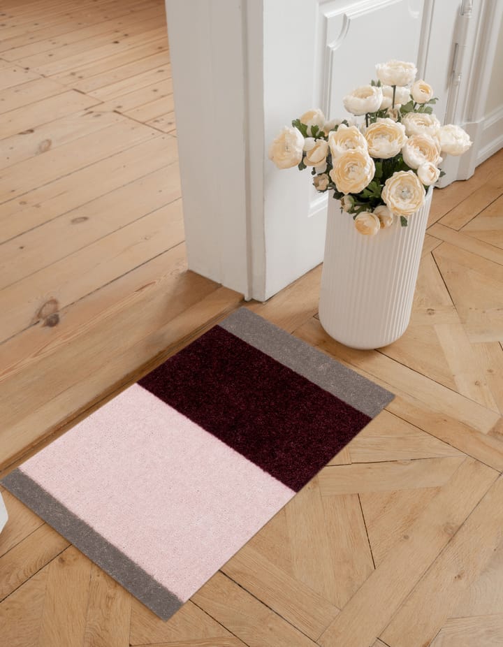 Stripes dørmatte horisontal, Bordeaux-rose-sand, 40x60 cm tica copenhagen