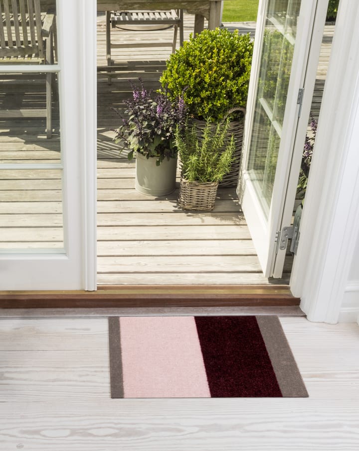 Stripes dørmatte horisontal, Bordeaux-rose-sand, 40x60 cm tica copenhagen