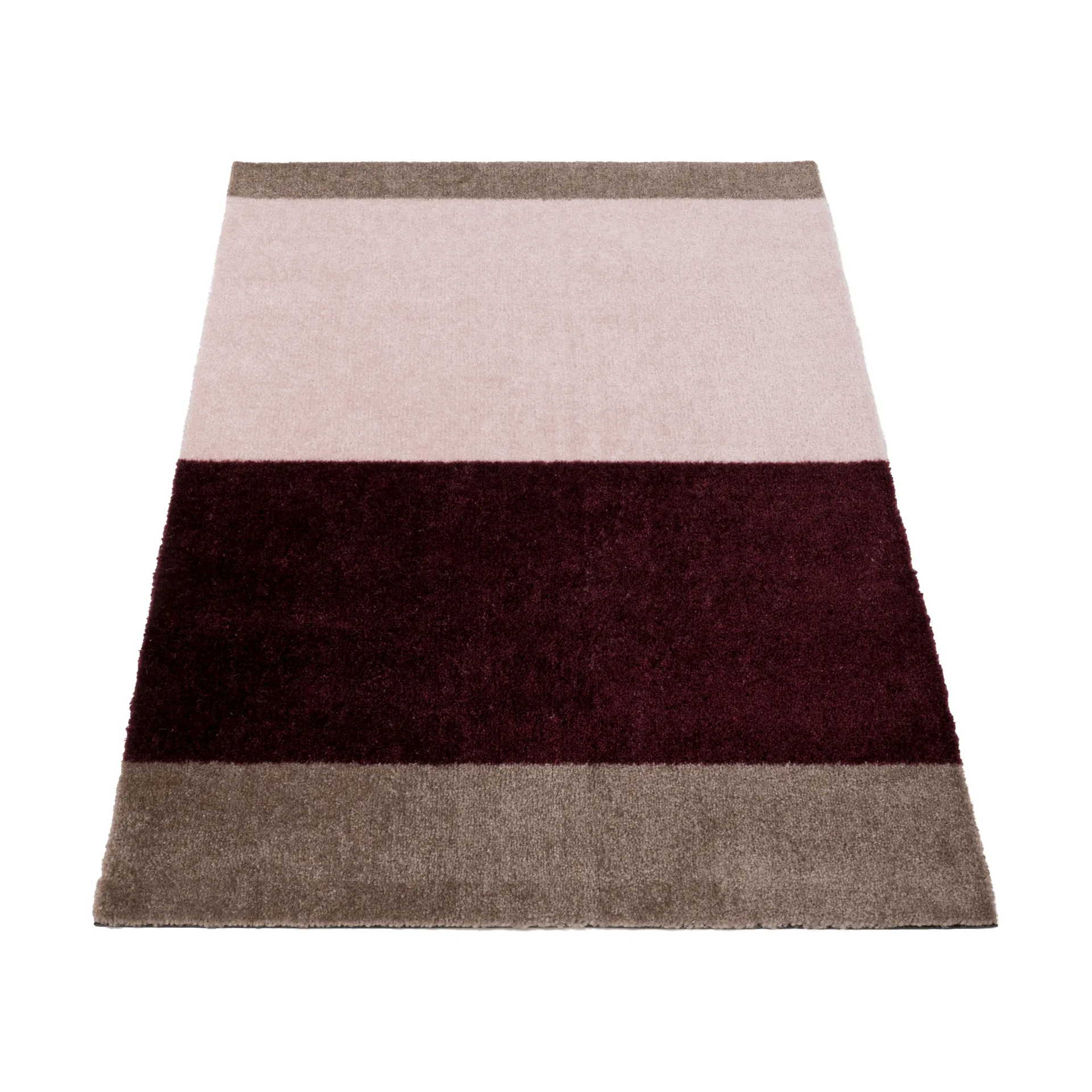 Stripes dørmatte horisontal, Bordeaux-rose-sand, 60x90 cm tica copenhagen