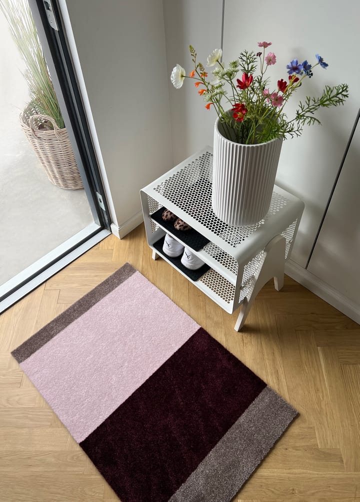 Stripes dørmatte horisontal, Bordeaux-rose-sand, 60x90 cm tica copenhagen