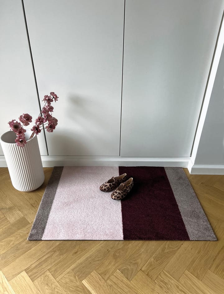 Stripes dørmatte horisontal, Bordeaux-rose-sand, 60x90 cm tica copenhagen