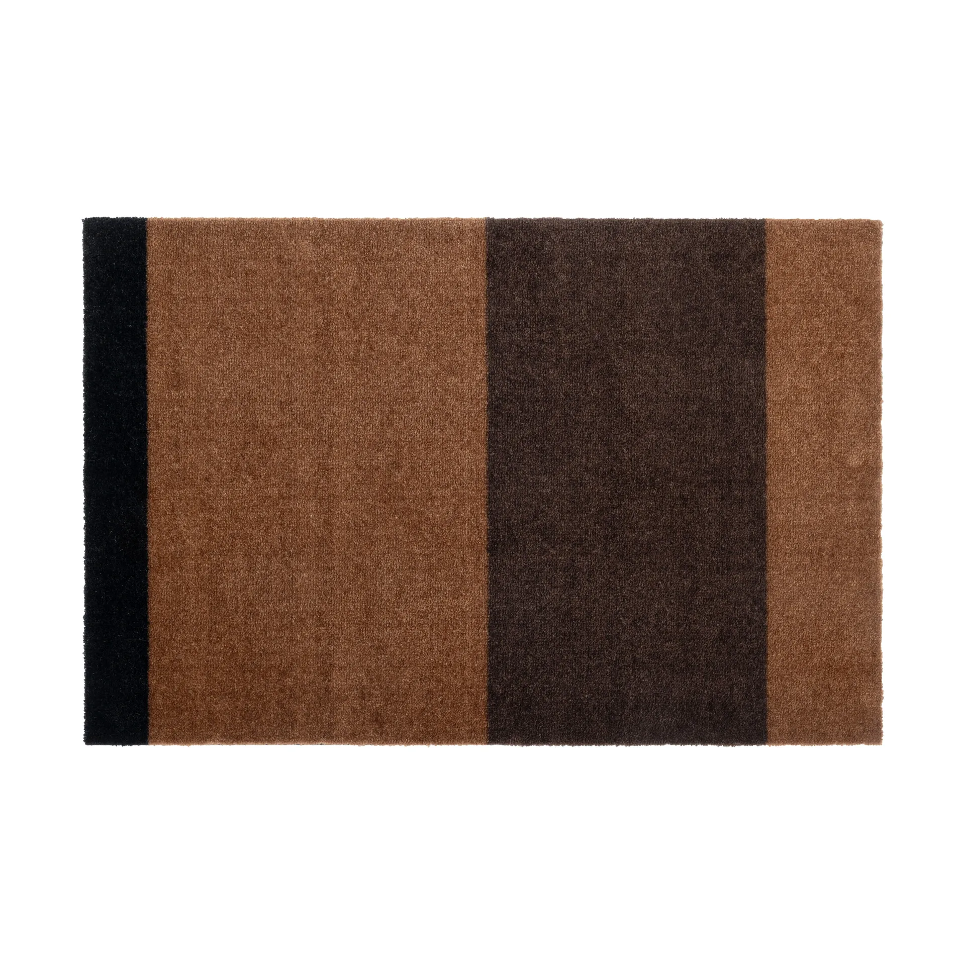 Stripes dørmatte horisontal, Cognac-dark brown-black, 60x90 cm tica copenhagen