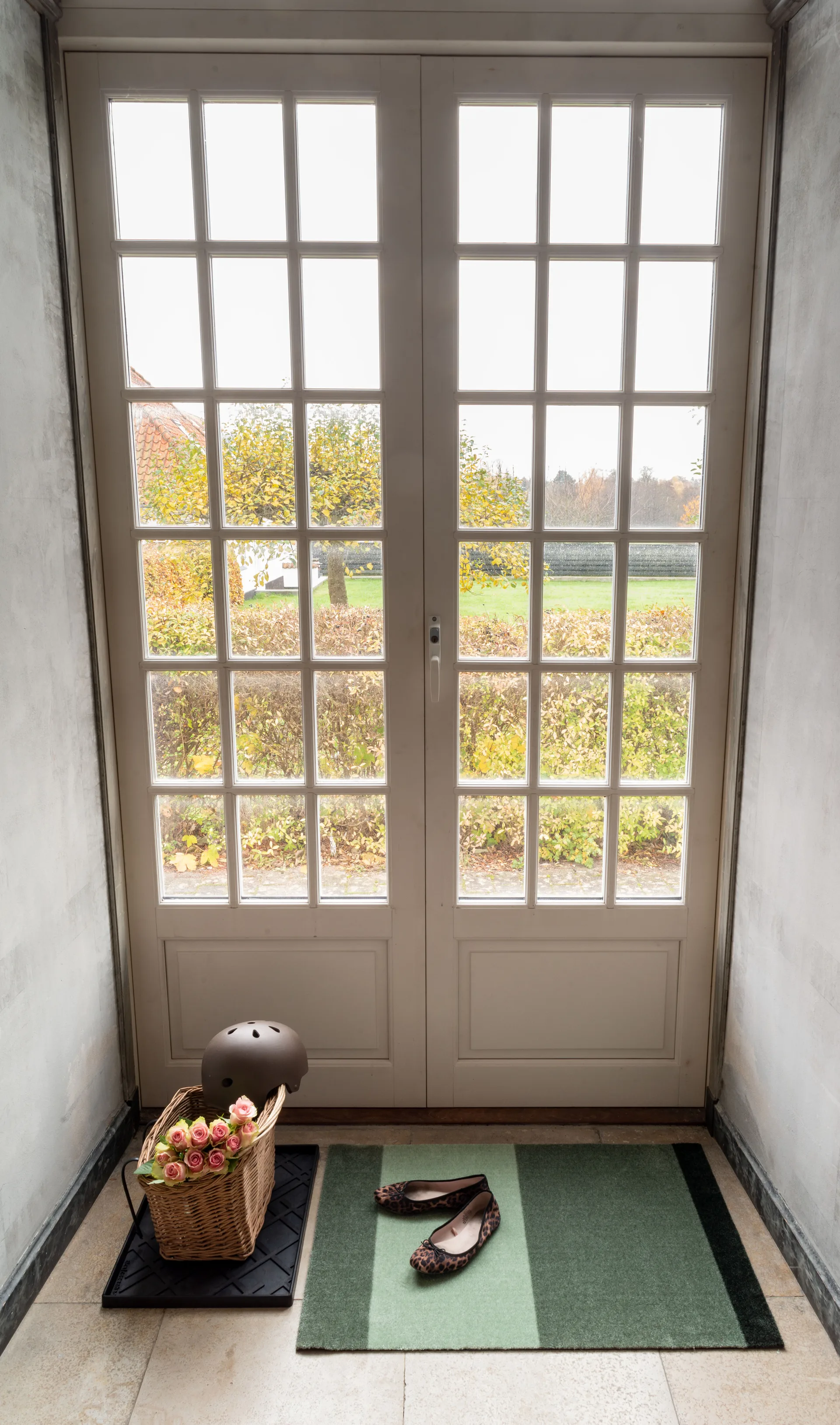 Stripes dørmatte horisontal, Green, 60 x 90 cm tica copenhagen