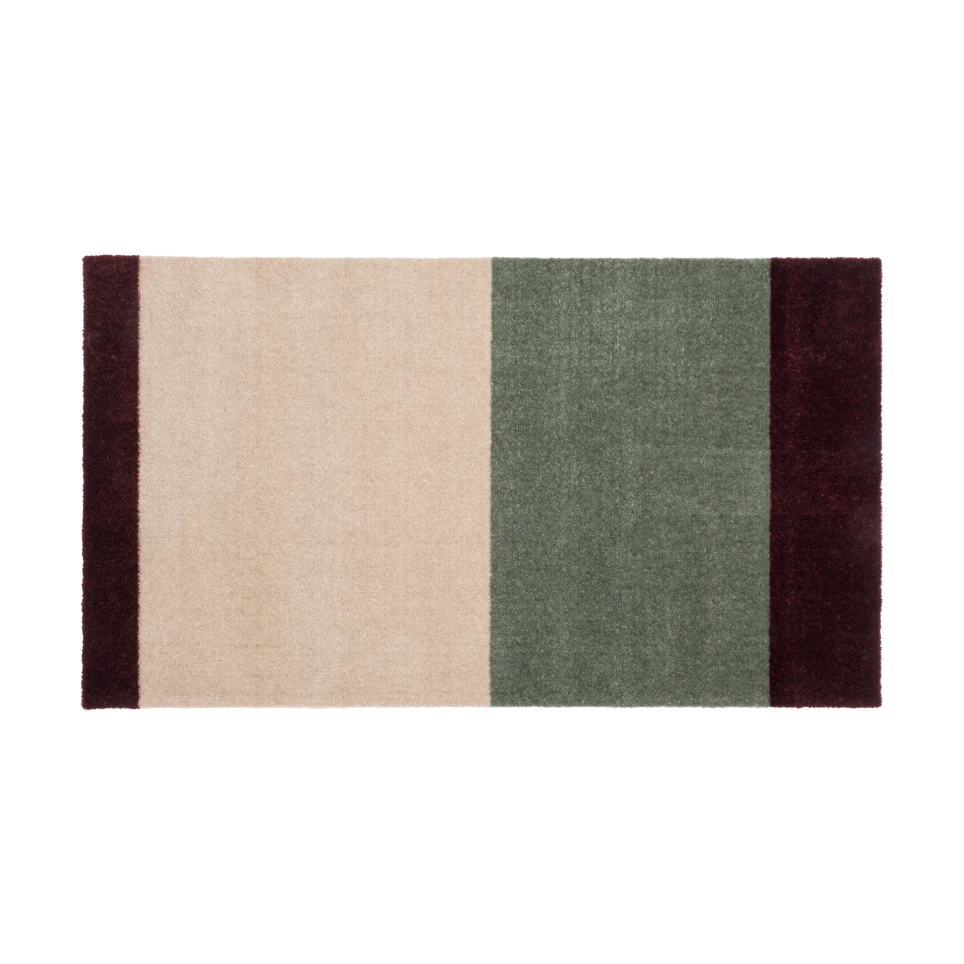 Stripes dørmatte horisontal, Green-ivory-bordeaux, 60x90 cm tica copenhagen