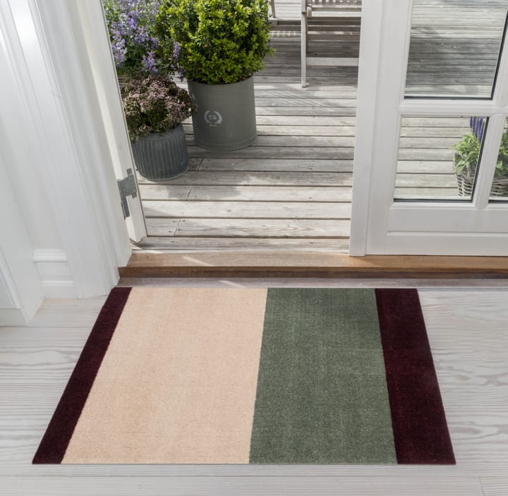 Stripes dørmatte horisontal, Green-ivory-bordeaux, 60x90 cm tica copenhagen