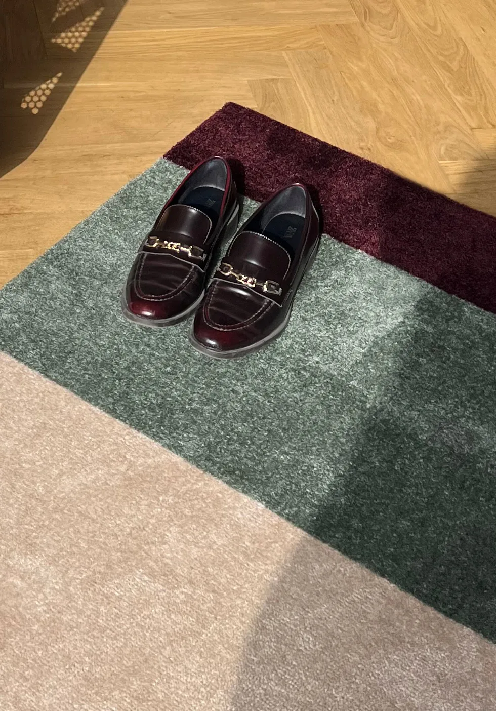 Stripes dørmatte horisontal, Green-ivory-bordeaux, 60x90 cm tica copenhagen