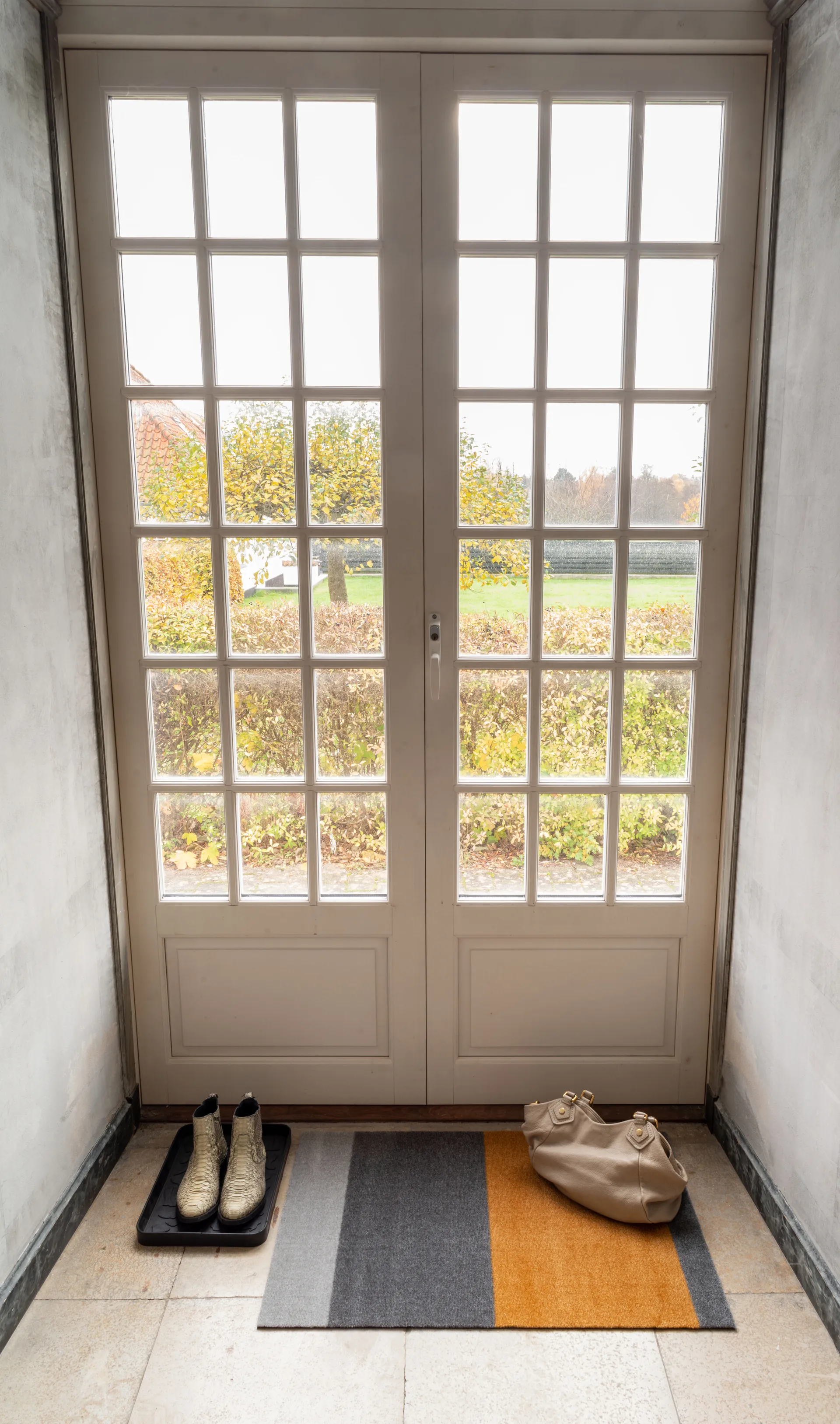 Stripes dørmatte horisontal, Grey-grey-dijon, 60 x 90 cm tica copenhagen