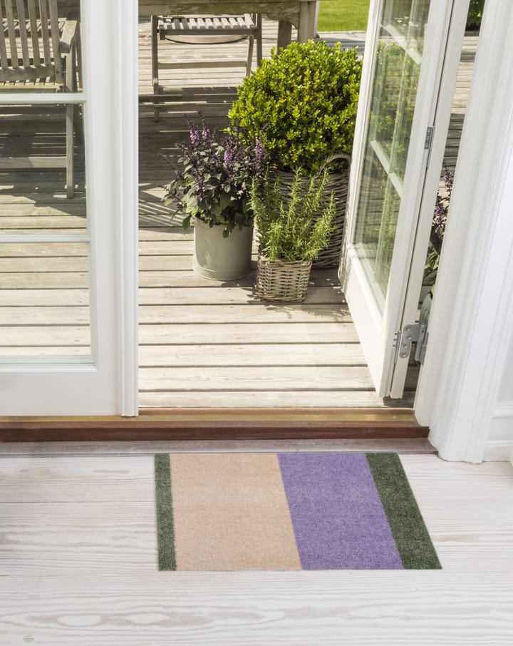 Stripes dørmatte horisontal, Lilac-ivory-green, 40x60 cm tica copenhagen