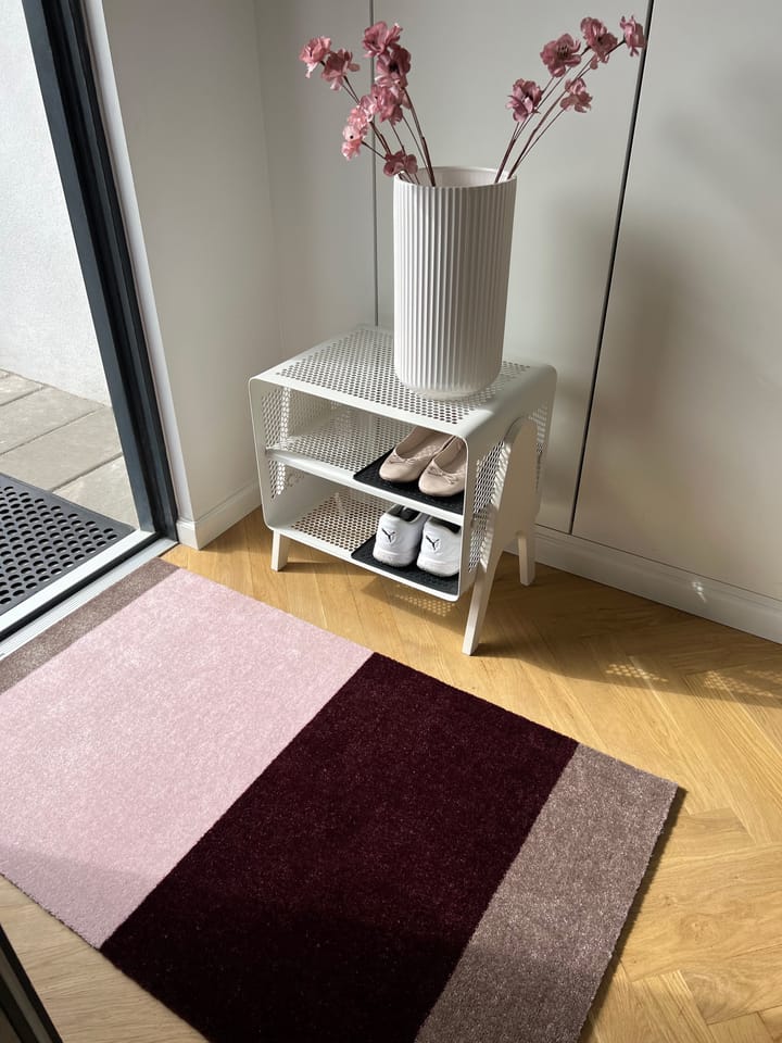 Stripes entréteppe horisontal, Bordeaux-rose-sand, 67x120 cm tica copenhagen