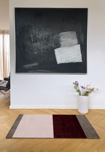 Stripes entréteppe horisontal - Bordeaux-rose-sand, 67x120 cm - tica copenhagen