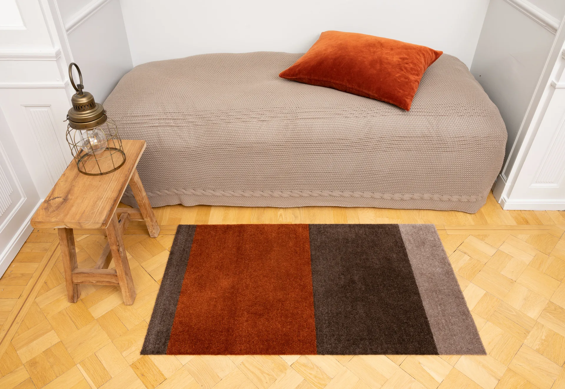 Stripes entréteppe horisontal, Brown-terrakotta, 67 x 120 cm tica copenhagen