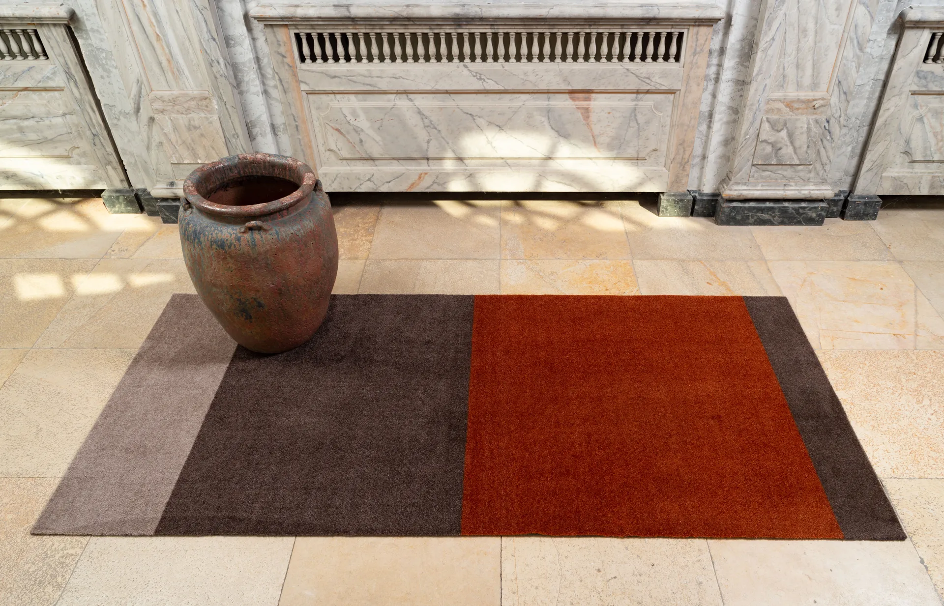 Stripes entréteppe horisontal, Brown-terrakotta, 90 x 200 cm tica copenhagen