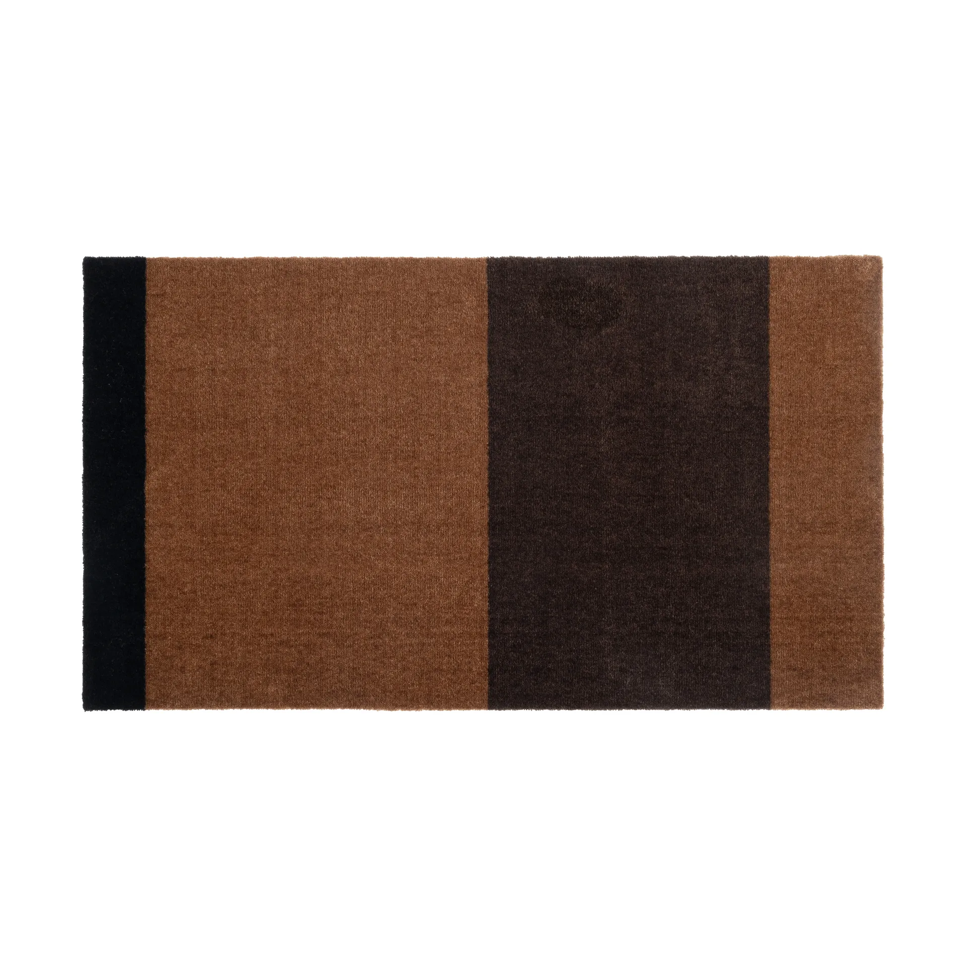 Stripes entréteppe horisontal, Cognac-dark brown-black, 67x120 cm tica copenhagen