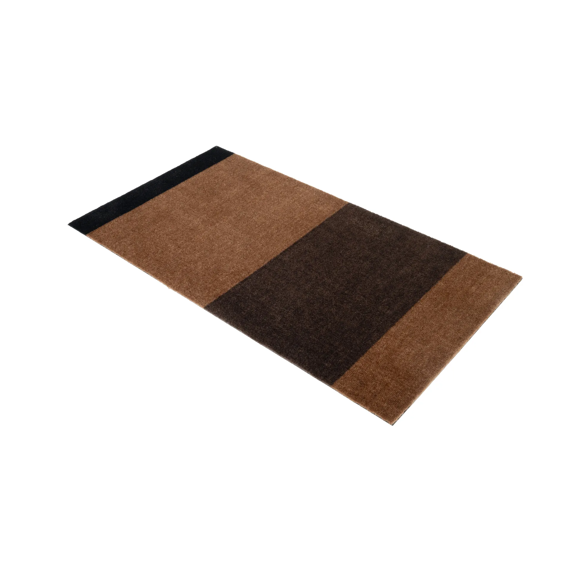 Stripes entréteppe horisontal, Cognac-dark brown-black, 67x120 cm tica copenhagen