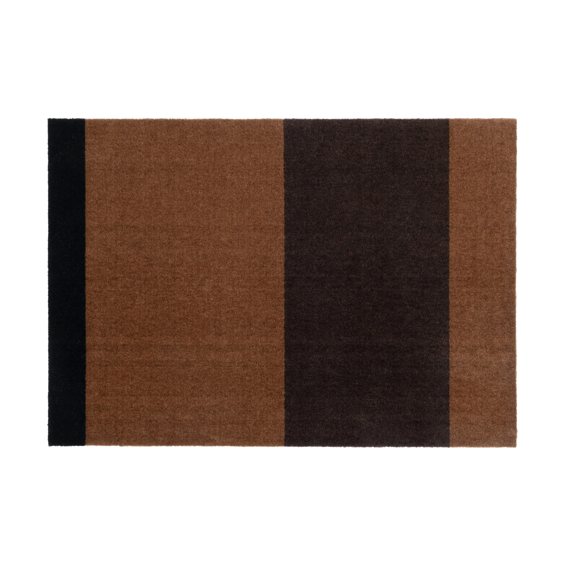 Stripes entréteppe horisontal, Cognac-dark brown-black, 90x130 cm tica copenhagen