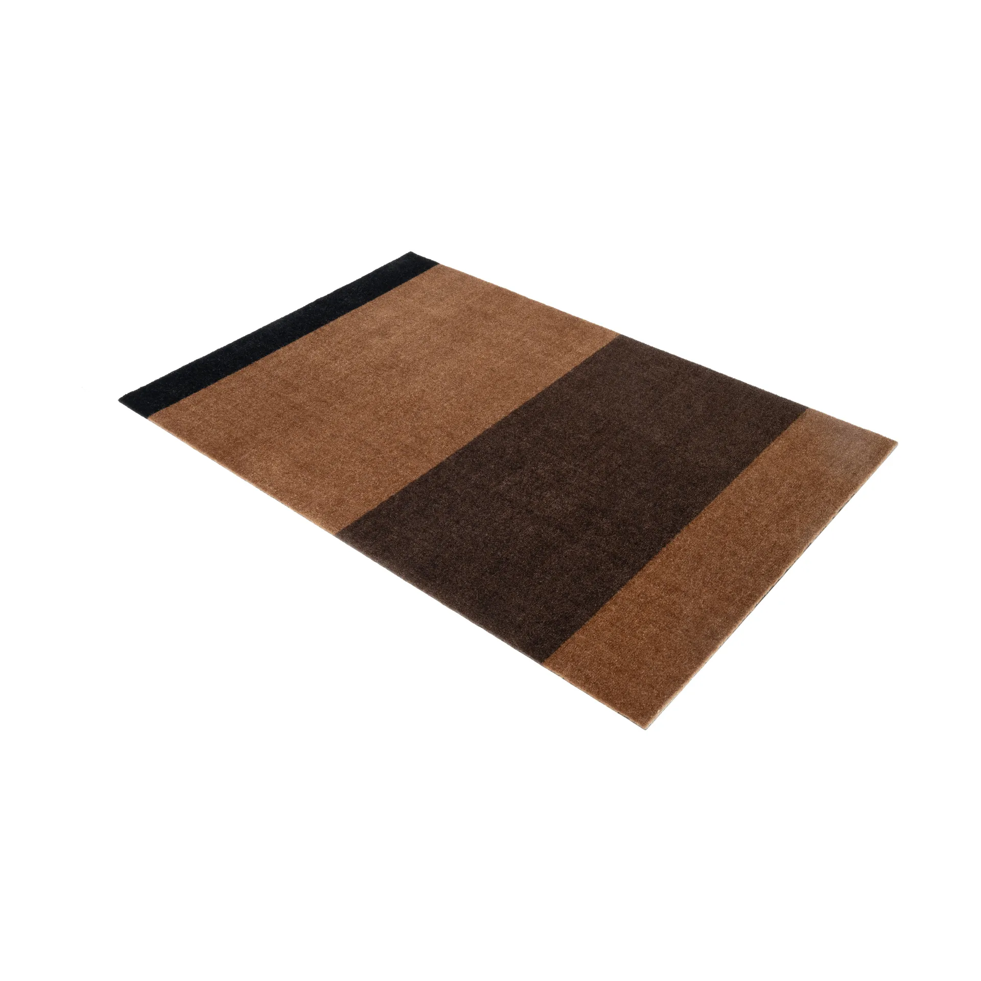 Stripes entréteppe horisontal, Cognac-dark brown-black, 90x130 cm tica copenhagen