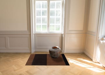 Stripes entréteppe horisontal - Cognac-dark brown-black, 90x130 cm - tica copenhagen