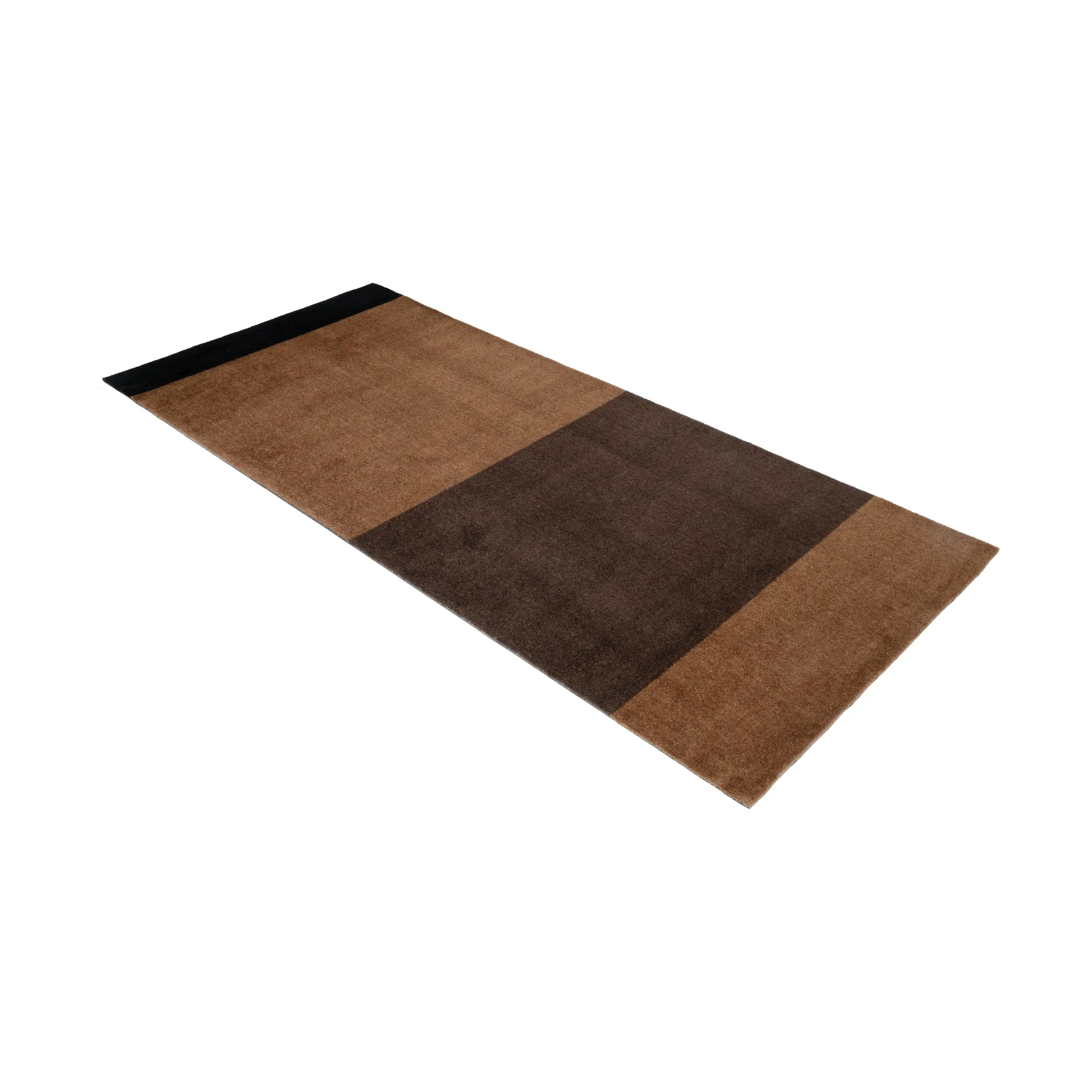 Stripes entréteppe horisontal, Cognac-dark brown-black, 90x200 cm tica copenhagen