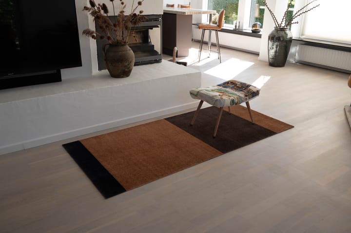 Stripes entréteppe horisontal, Cognac-dark brown-black, 90x200 cm tica copenhagen