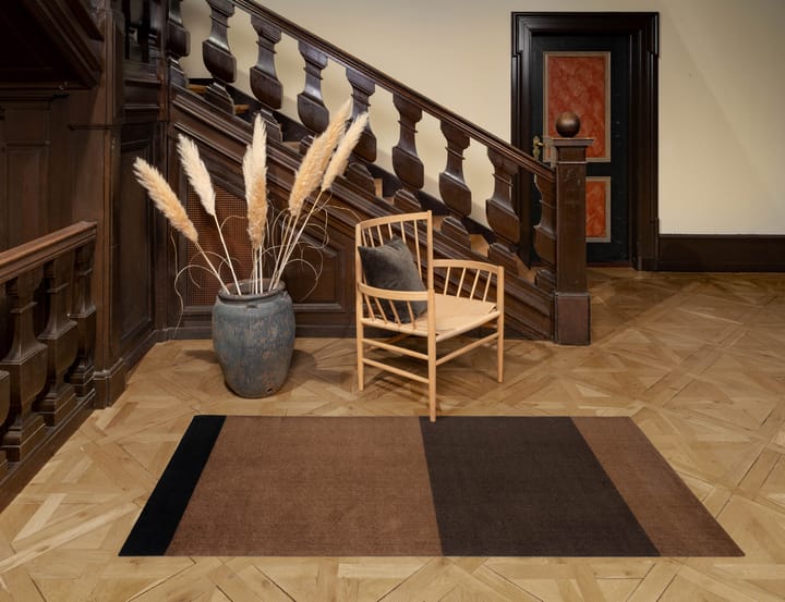 Stripes entréteppe horisontal, Cognac-dark brown-black, 90x200 cm tica copenhagen