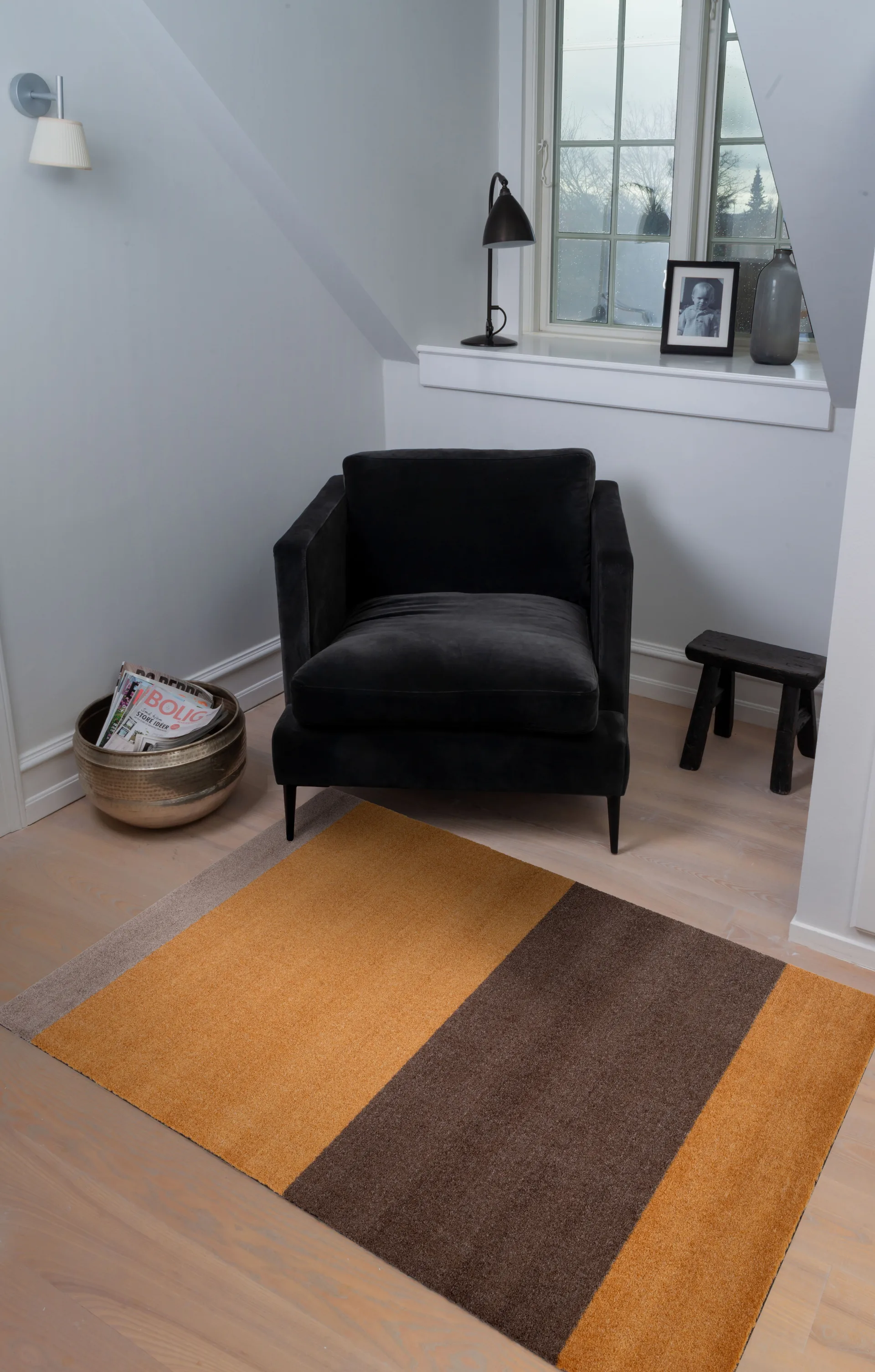 Stripes entréteppe horisontal, Dijon-brown-sand, 90 x 130 cm tica copenhagen