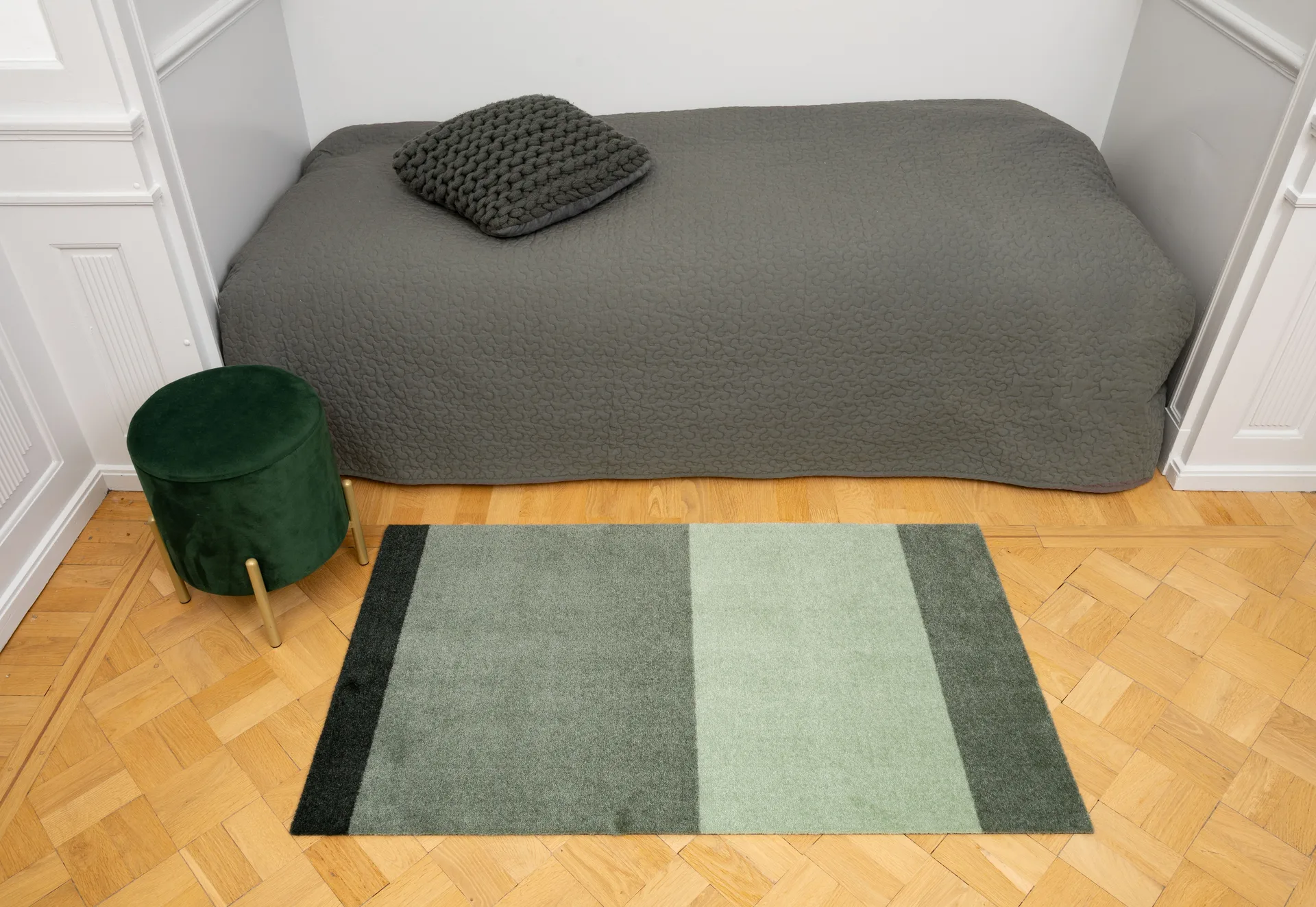 Stripes entréteppe horisontal, Green, 67 x 120 cm tica copenhagen