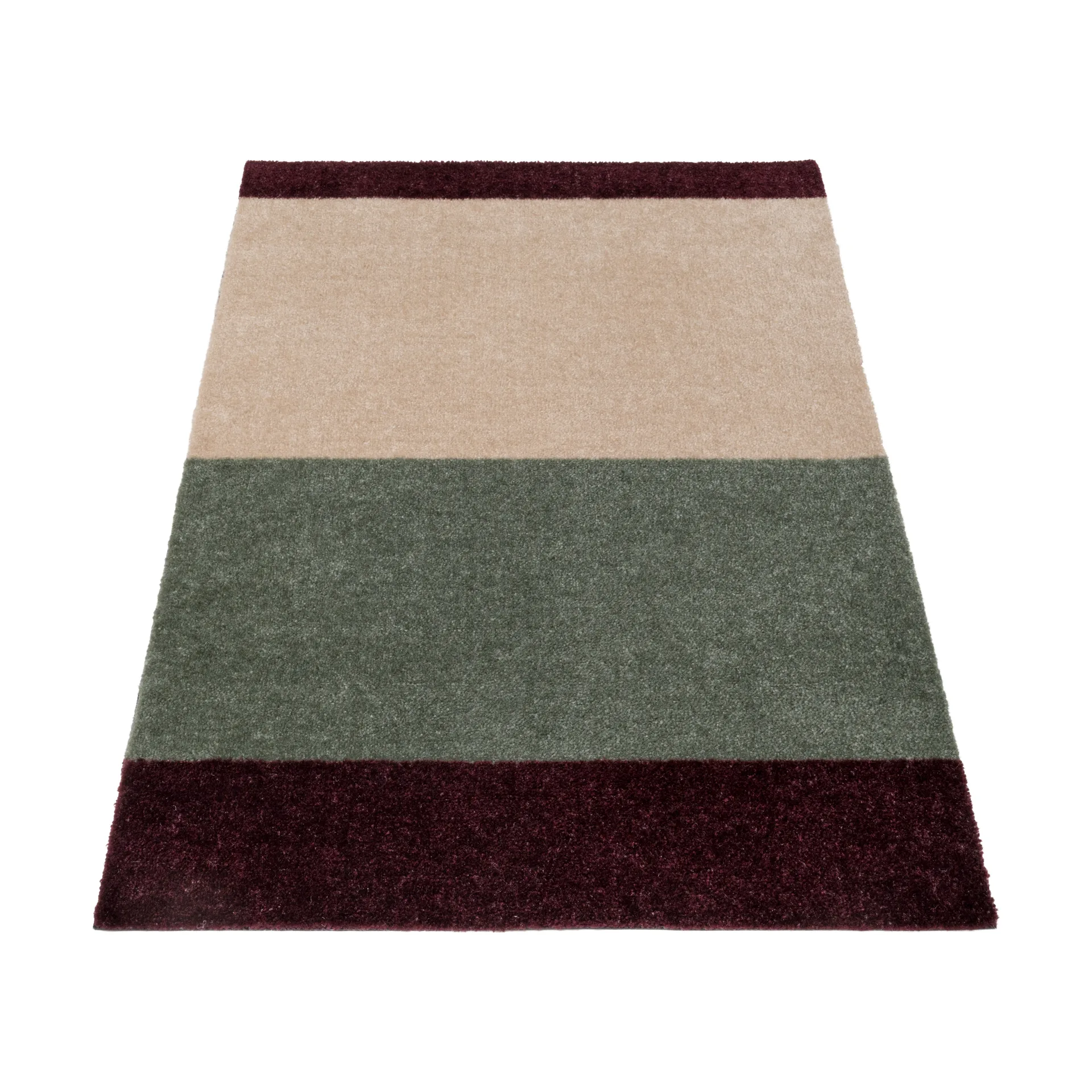Stripes entréteppe horisontal, Green-ivory-bordeaux, 67x120 cm tica copenhagen