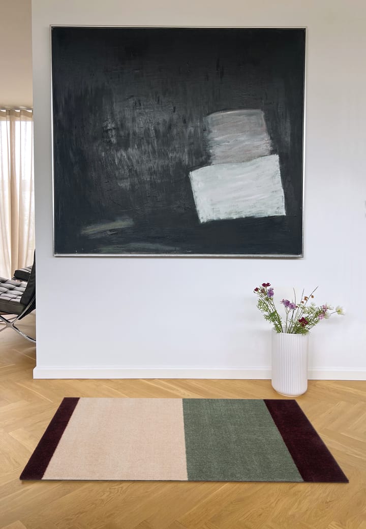 Stripes entréteppe horisontal, Green-ivory-bordeaux, 67x120 cm tica copenhagen