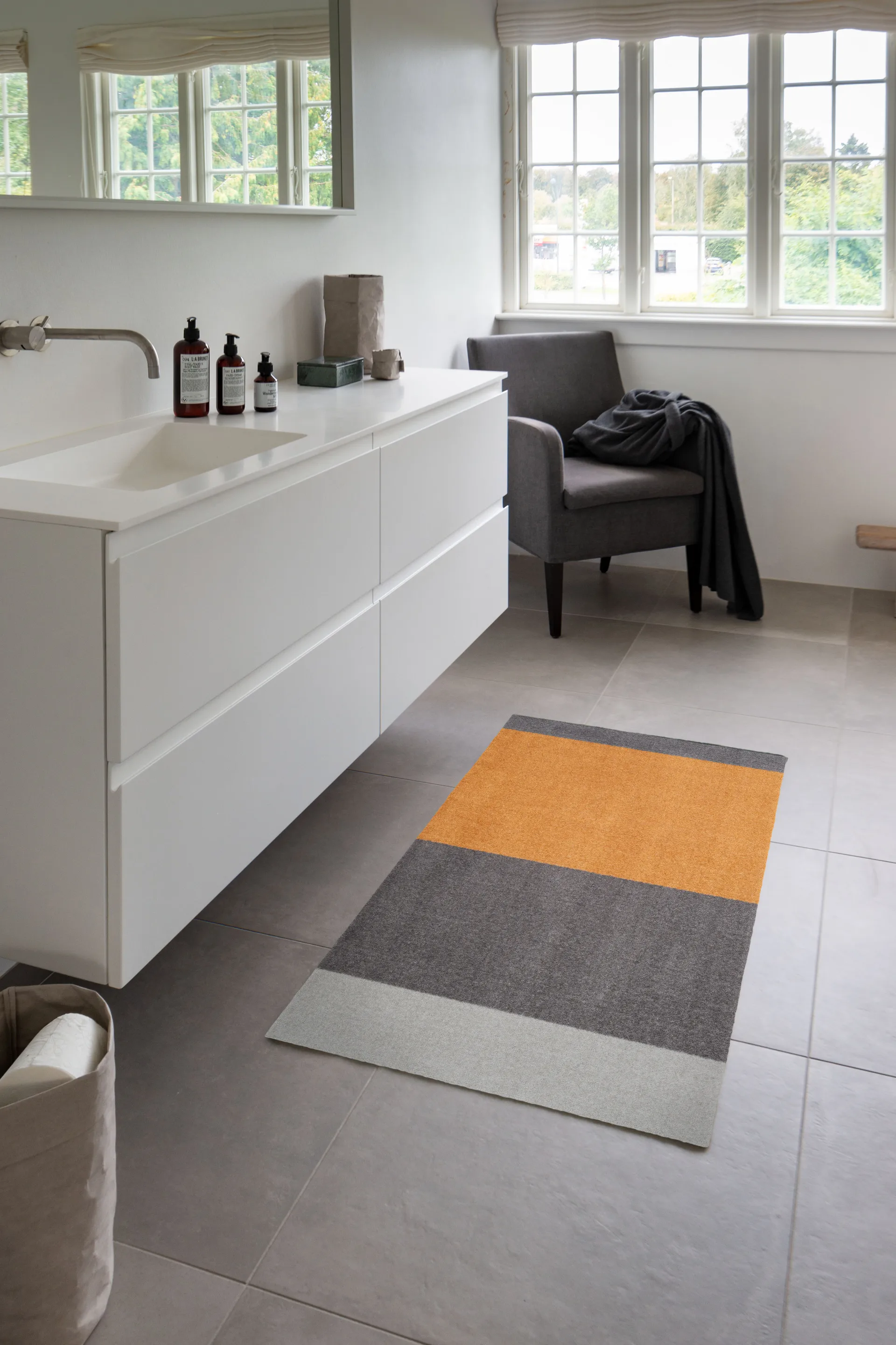 Stripes entréteppe horisontal, Grey-grey-dijon, 67 x 120 cm tica copenhagen