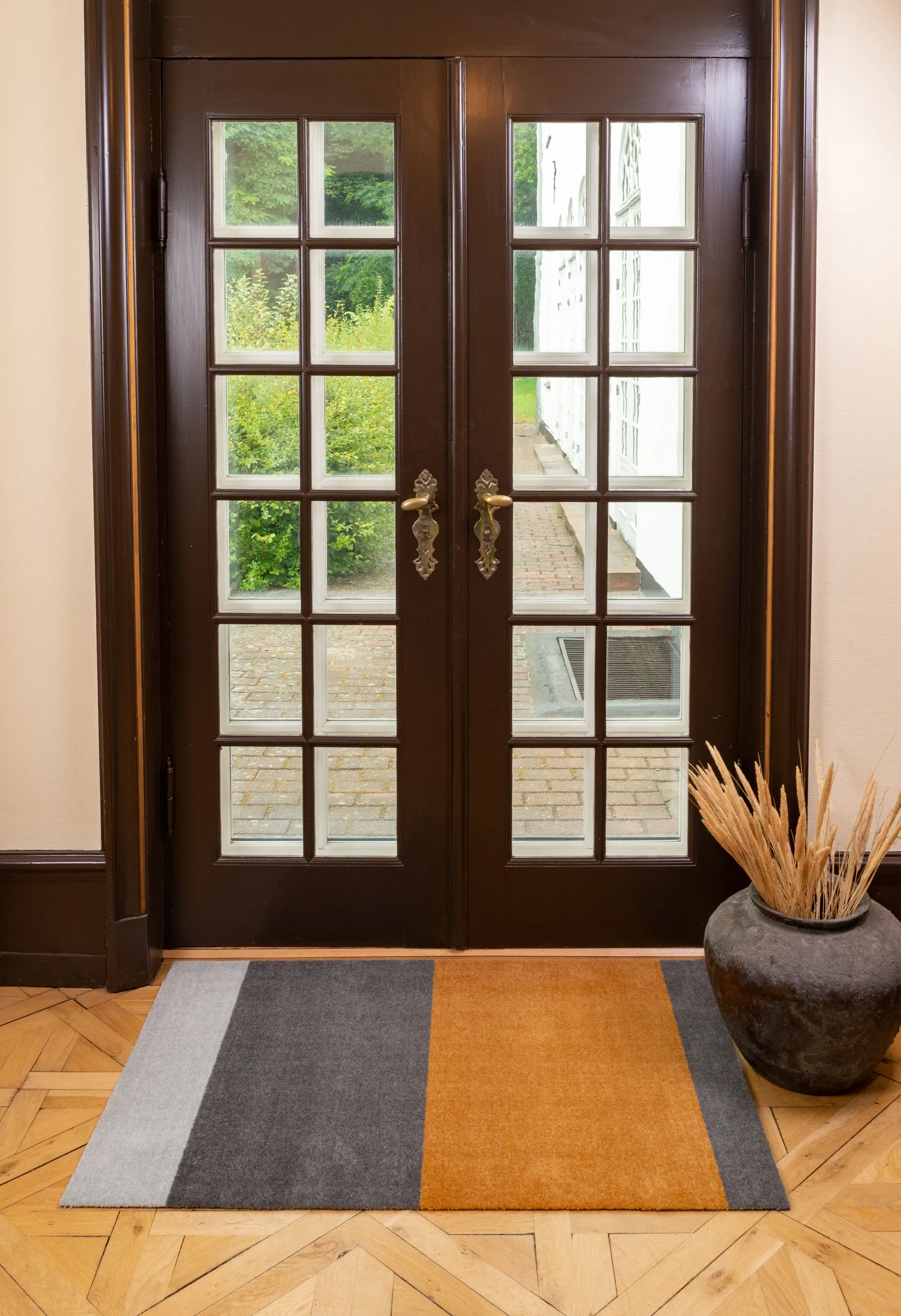 Stripes entréteppe horisontal, Grey-grey-dijon, 90 x 130 cm tica copenhagen