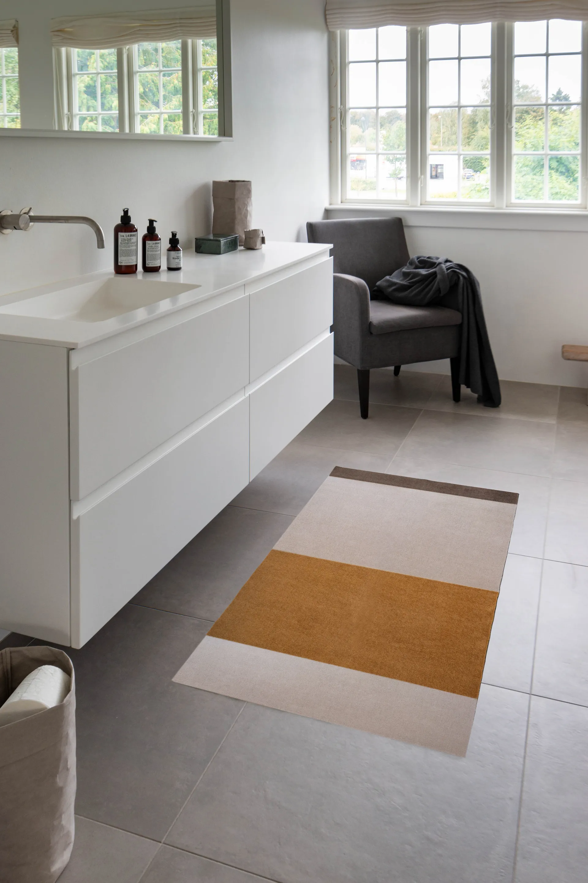 Stripes entréteppe horisontal, Ivory-dijon-brown, 67 x 120 cm tica copenhagen