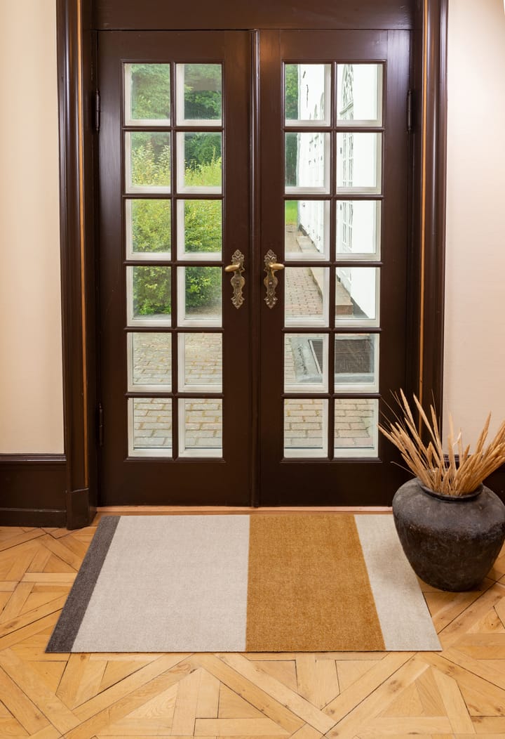 Stripes entréteppe horisontal, Ivory-dijon-brown, 90 x 130 cm tica copenhagen