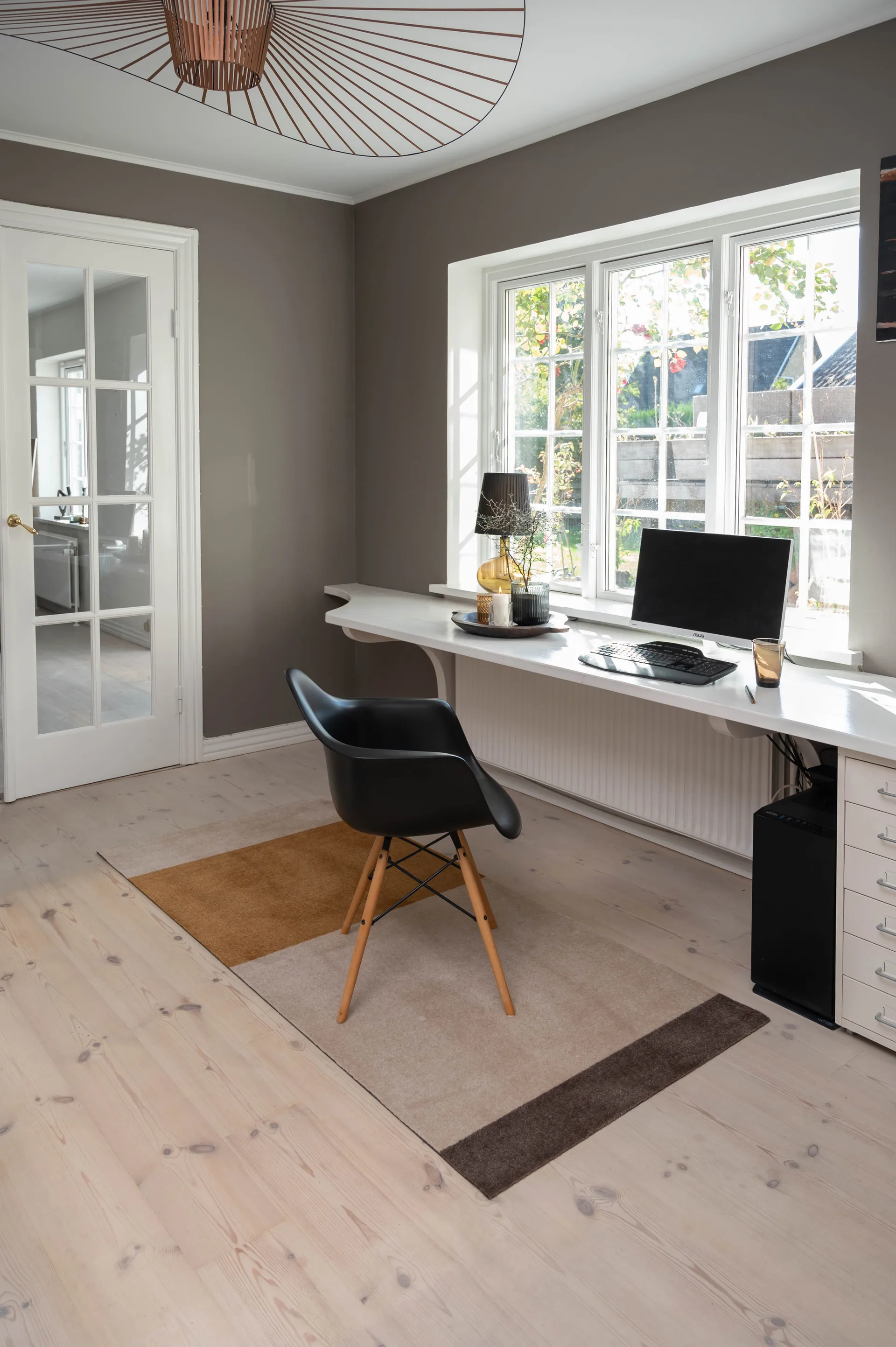 Stripes entréteppe horisontal, Ivory-dijon-brown, 90 x 200 cm tica copenhagen