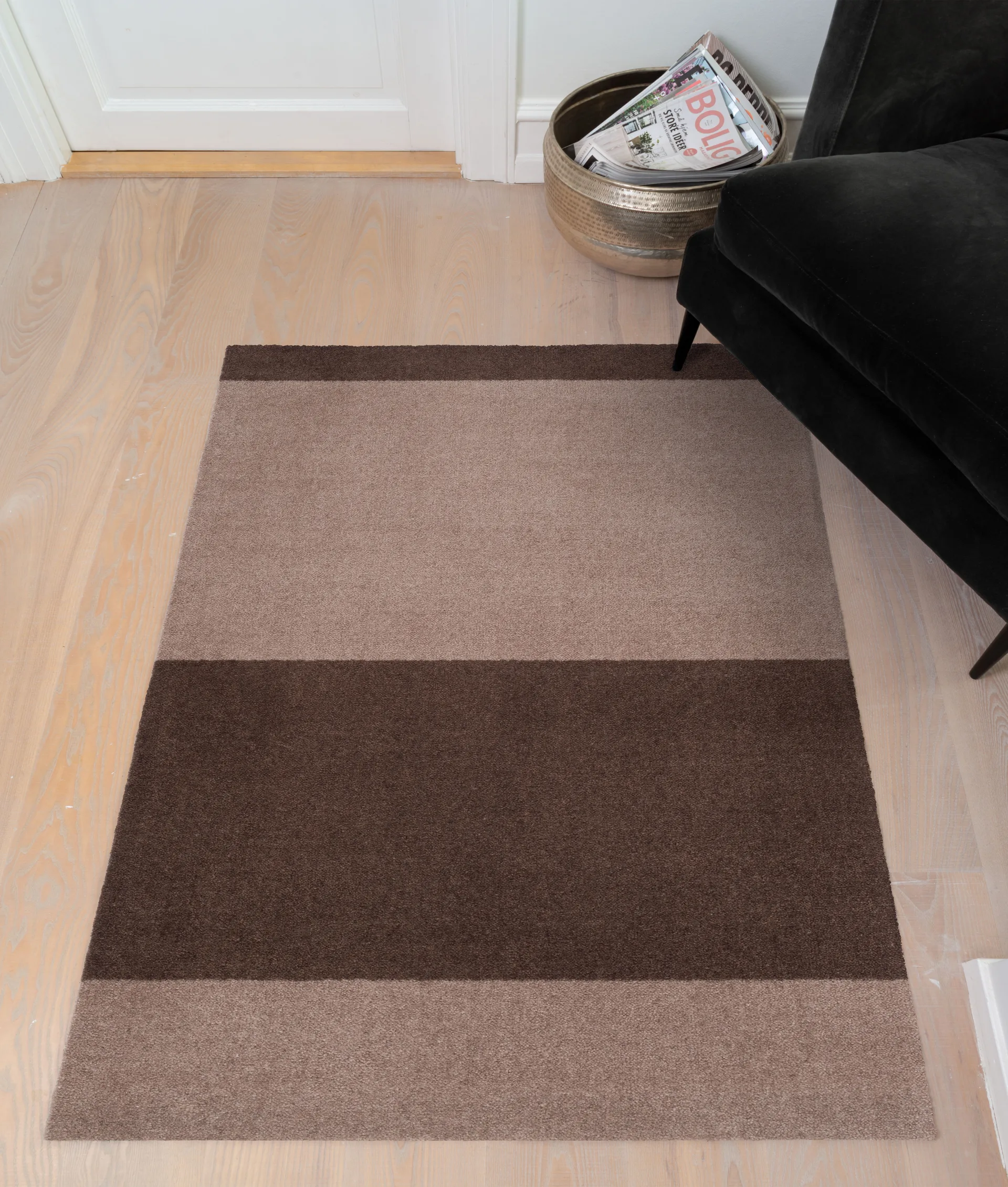 Stripes entréteppe horisontal, Sand-brown, 67 x 120 cm tica copenhagen
