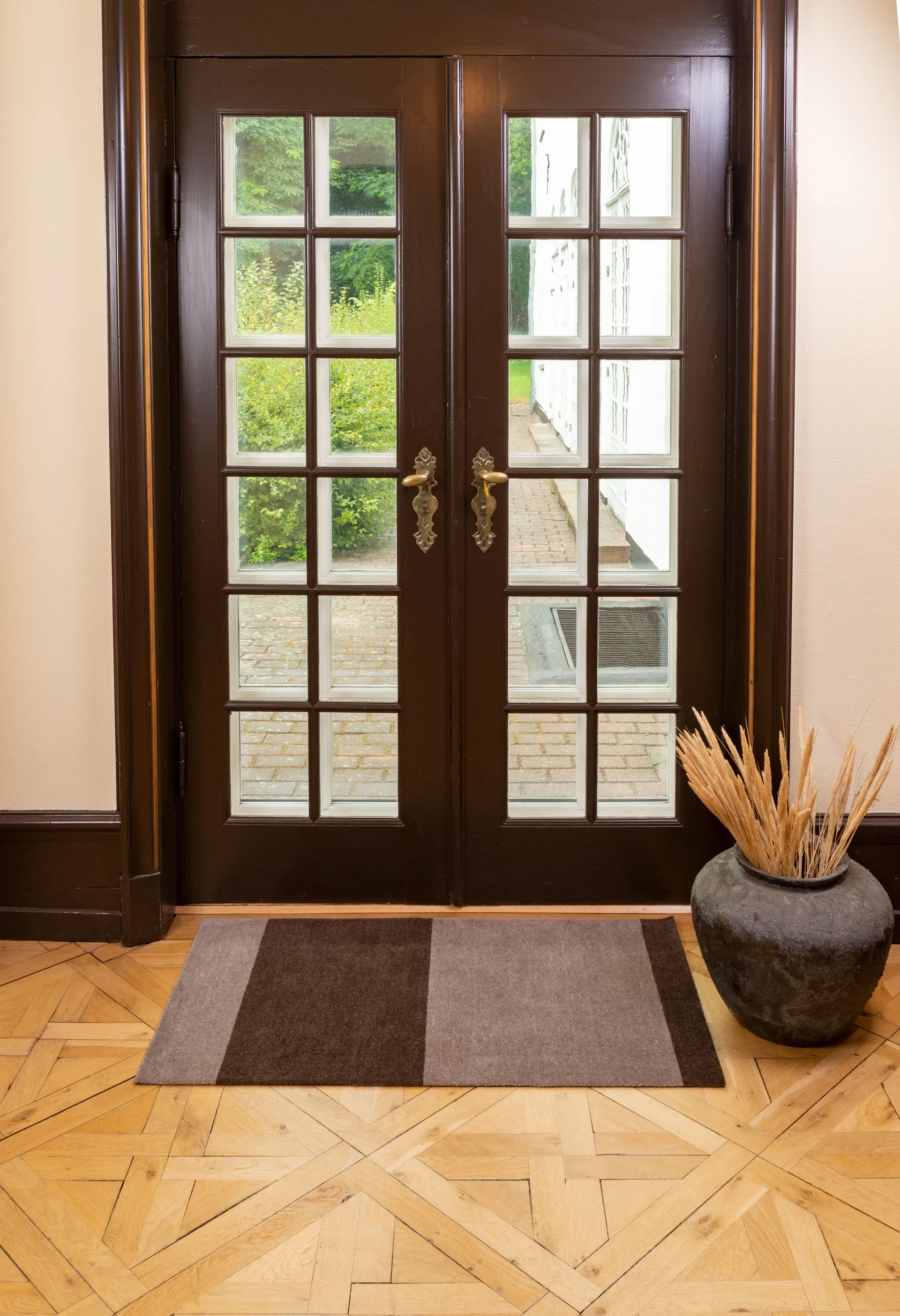 Stripes entréteppe horisontal, Sand-brown, 67 x 120 cm tica copenhagen