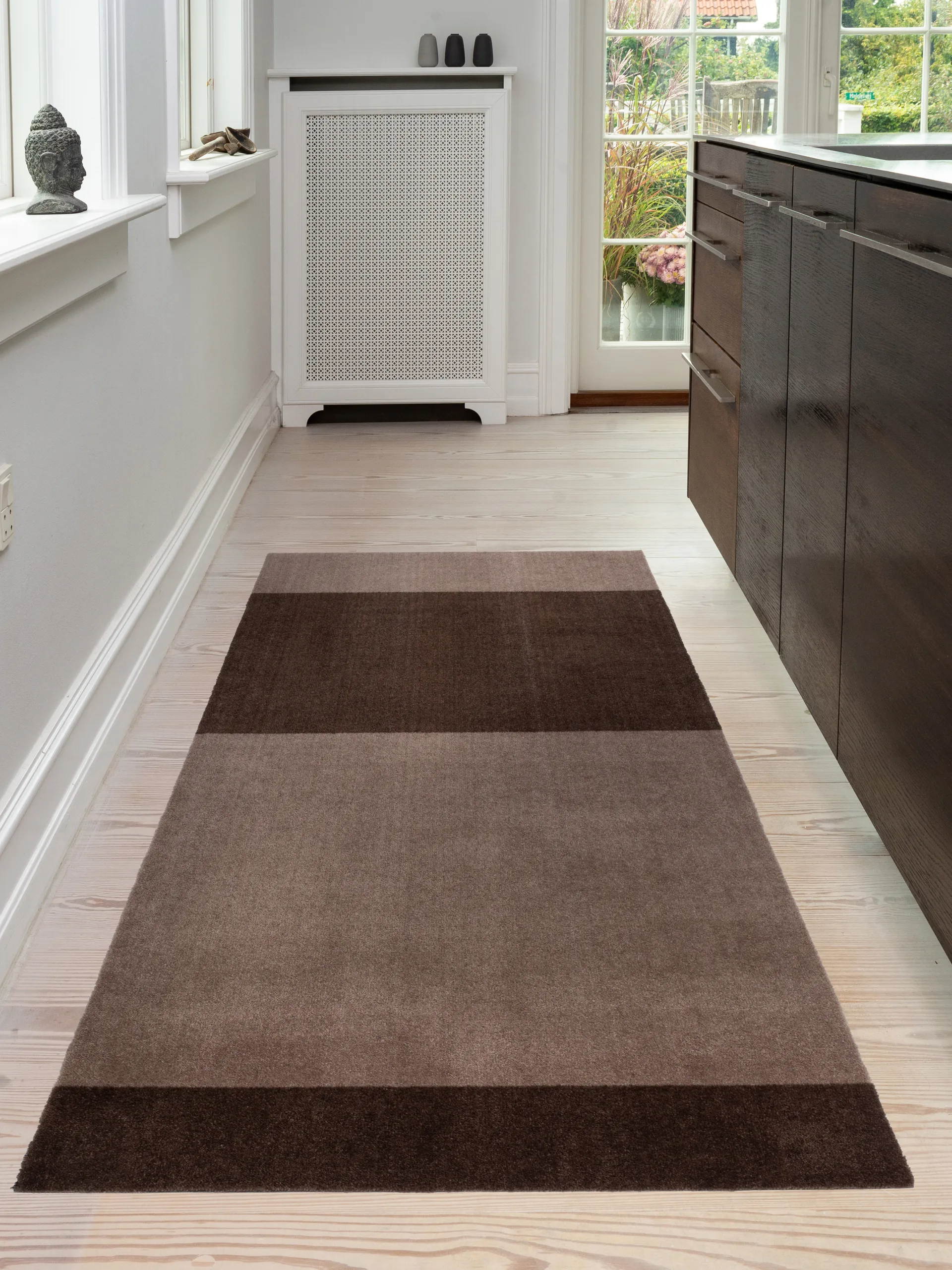 Stripes entréteppe horisontal, Sand-brown, 90 x 200 cm tica copenhagen