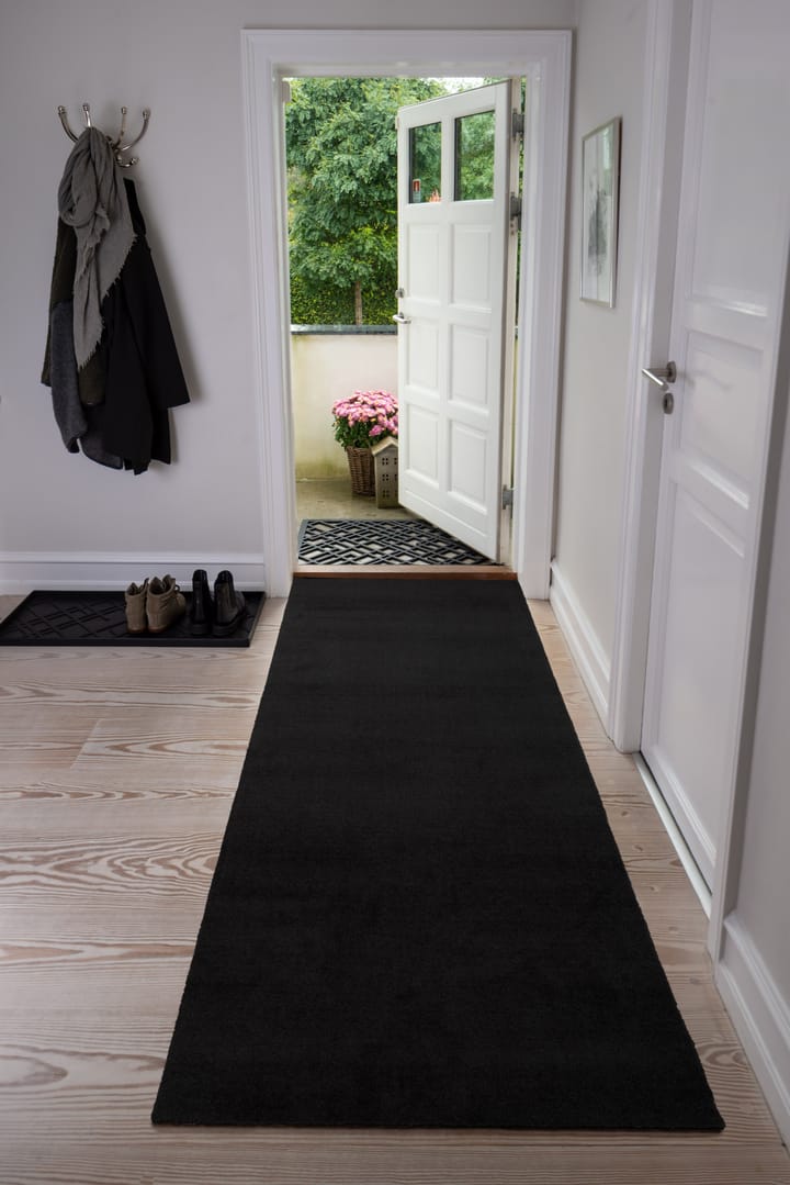 Unicolor entréteppe, Black, 90 x 200 cm tica copenhagen