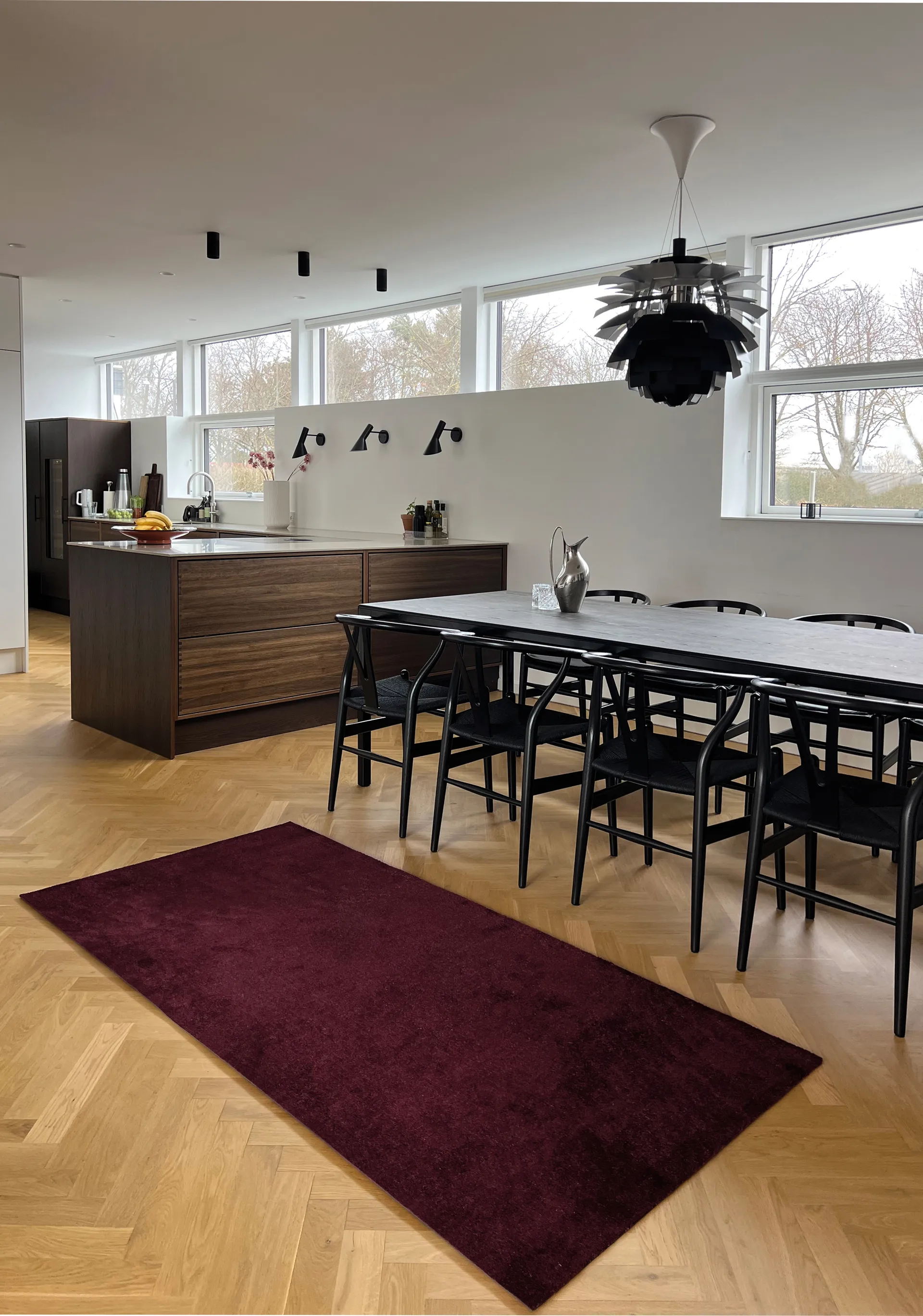 Unicolor entréteppe, Bordeaux, 90x200 cm tica copenhagen